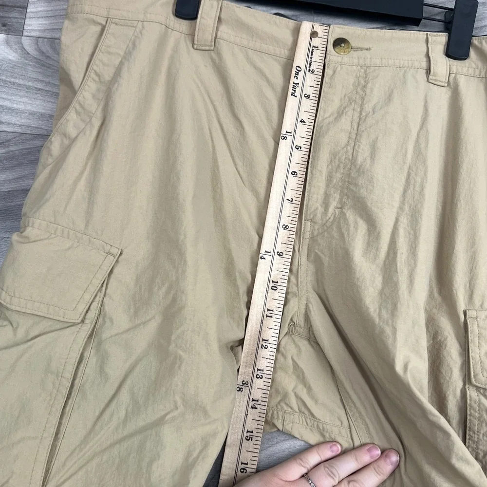 REI Cargo Shorts Mens XXL Beige Nylon Utility Pockets Hiking Outdoor Lightweight
